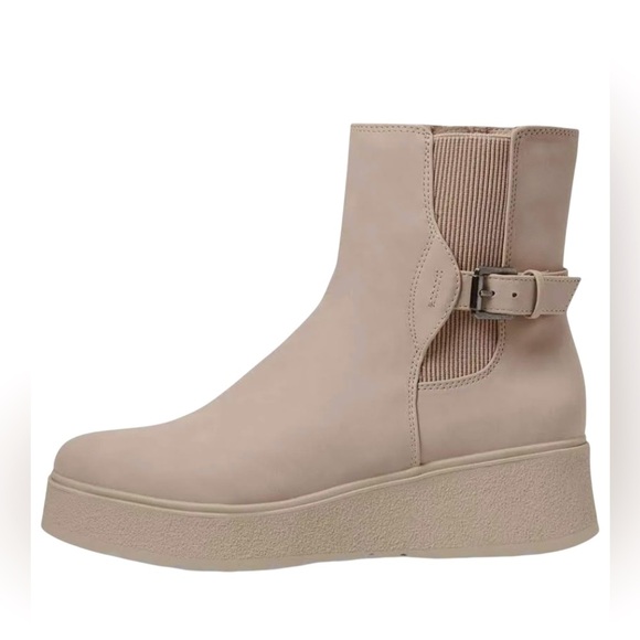 NEW, Naturalizer SOUL, Women's Jayda Wedge Chelsea Boots, 8W, Beige - Picture 3 of 9